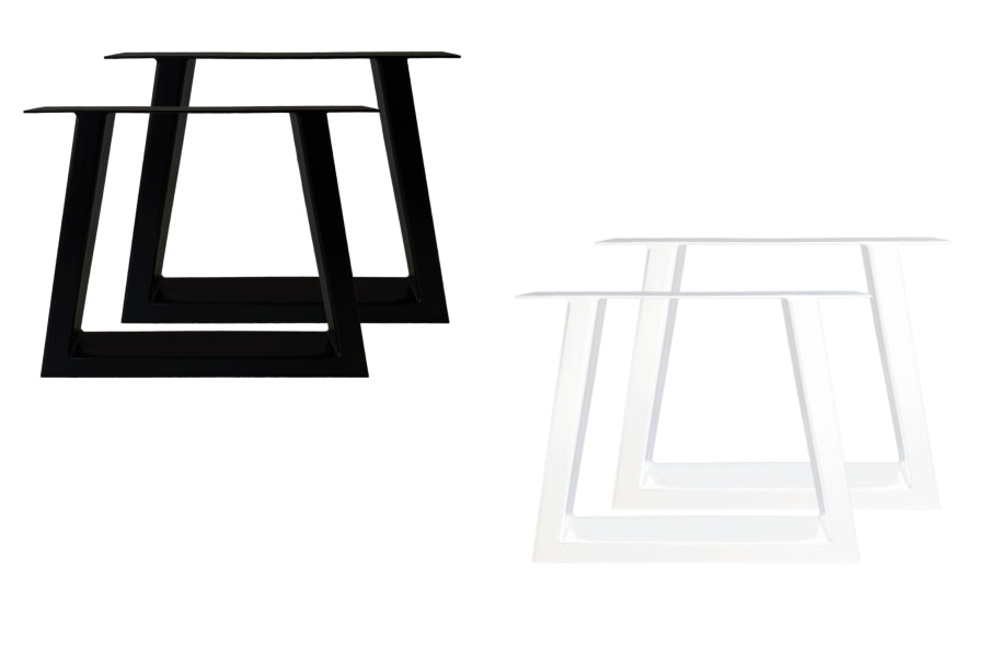 Stabile Tischgestelle TR1 in Trapez Form, schräg, Stahlrahmen 80x40 mm, Pulverbeschichtung schwarz oder weiß, anpassbare Größen
