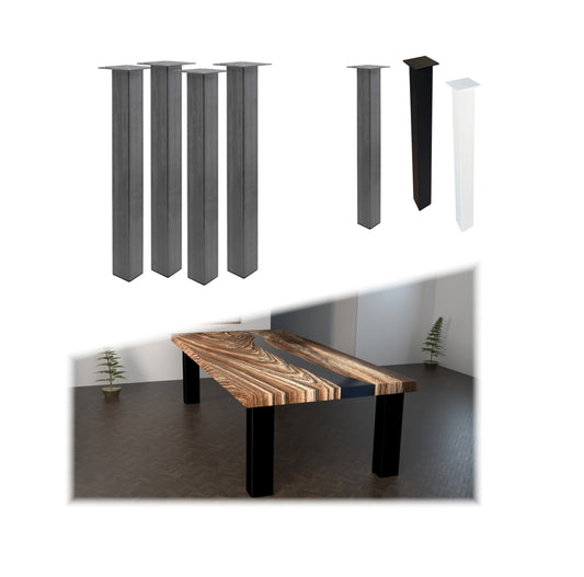Gerades Tischbein/ Tischfuß Modell G1, Höhe und Farbe nach Wunsch anpassbar. Tischbeine in schwarz, weiß und Industrie-Design.