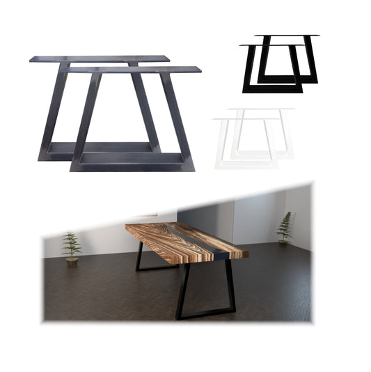 Stabile Tischgestelle TR1 in Trapez Form, schräg, Stahlrahmen 80x40 mm, Pulverbeschichtung nach Wunsch oder im Industriedesign, anpassbare Größen