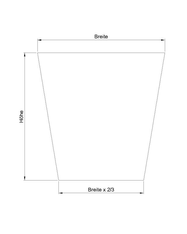 Stabile Tischgestelle TR3 in Trapez Form, schräg, Maße, Höhe, Breite